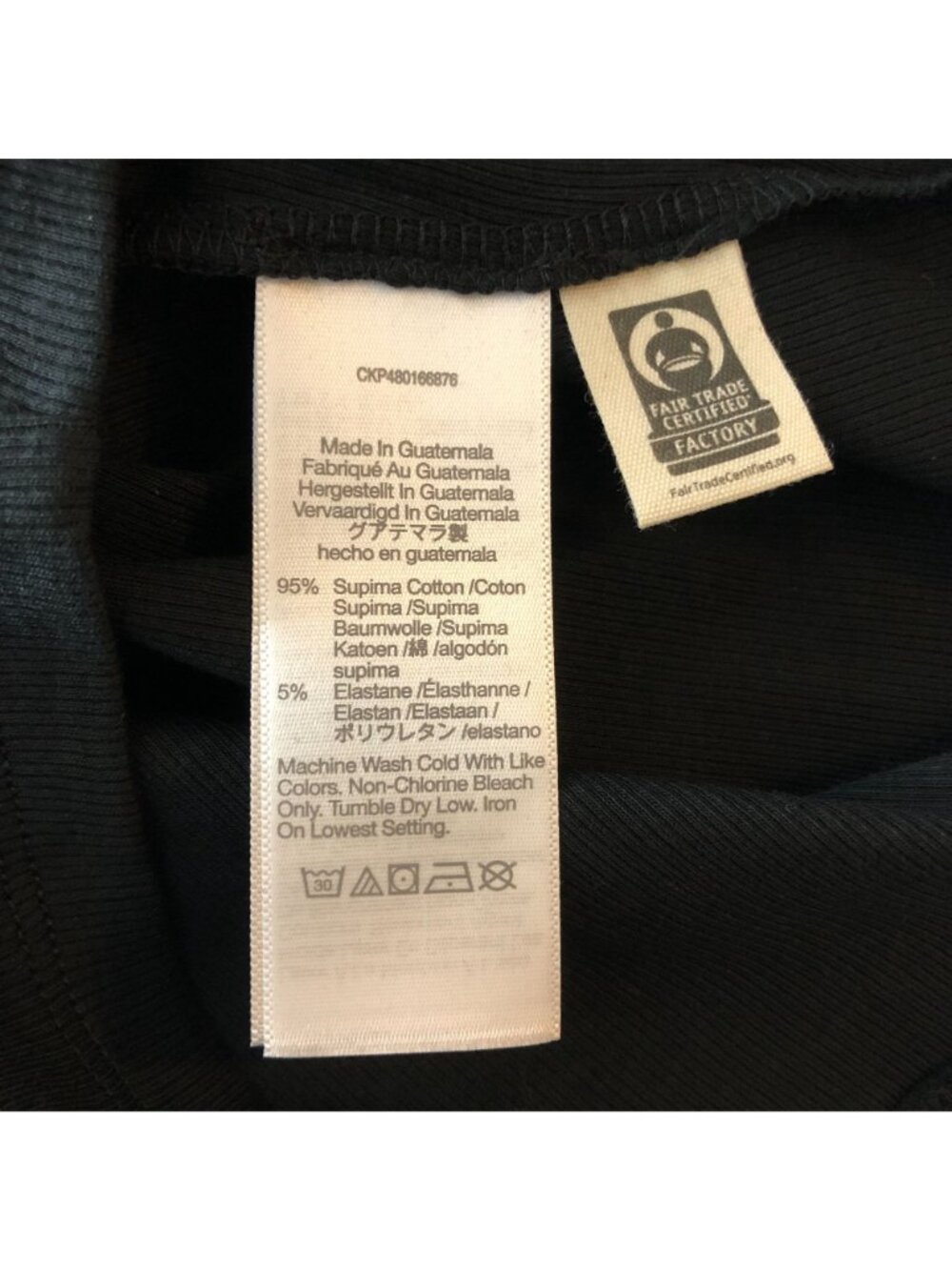 Madewell Supima Rib Crop Tank Top Stretch Black M - Picture 5 of 6